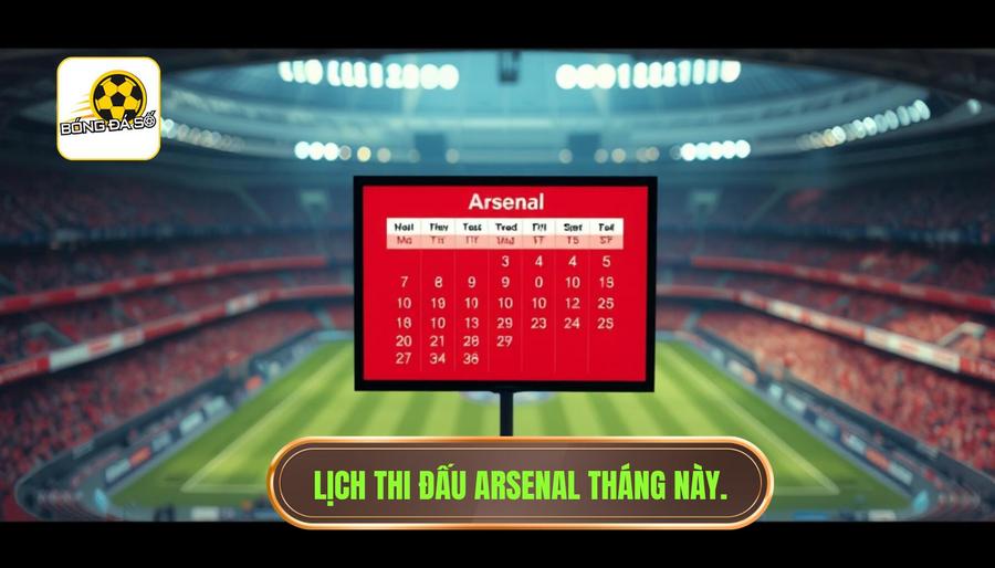 Bảng lịch thi đấu dự kiến của Arsenal trong tháng này